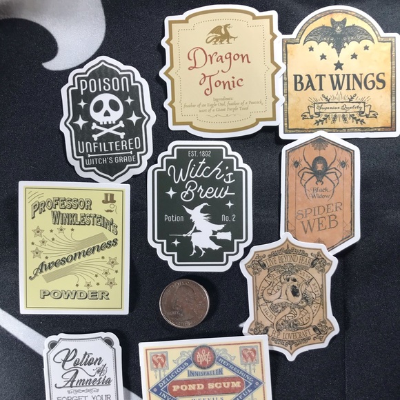 Bat Wings Witchy Sorceress Supreme Potion B0ttle Label Sticker NEW Occult Magic - Picture 4 of 7